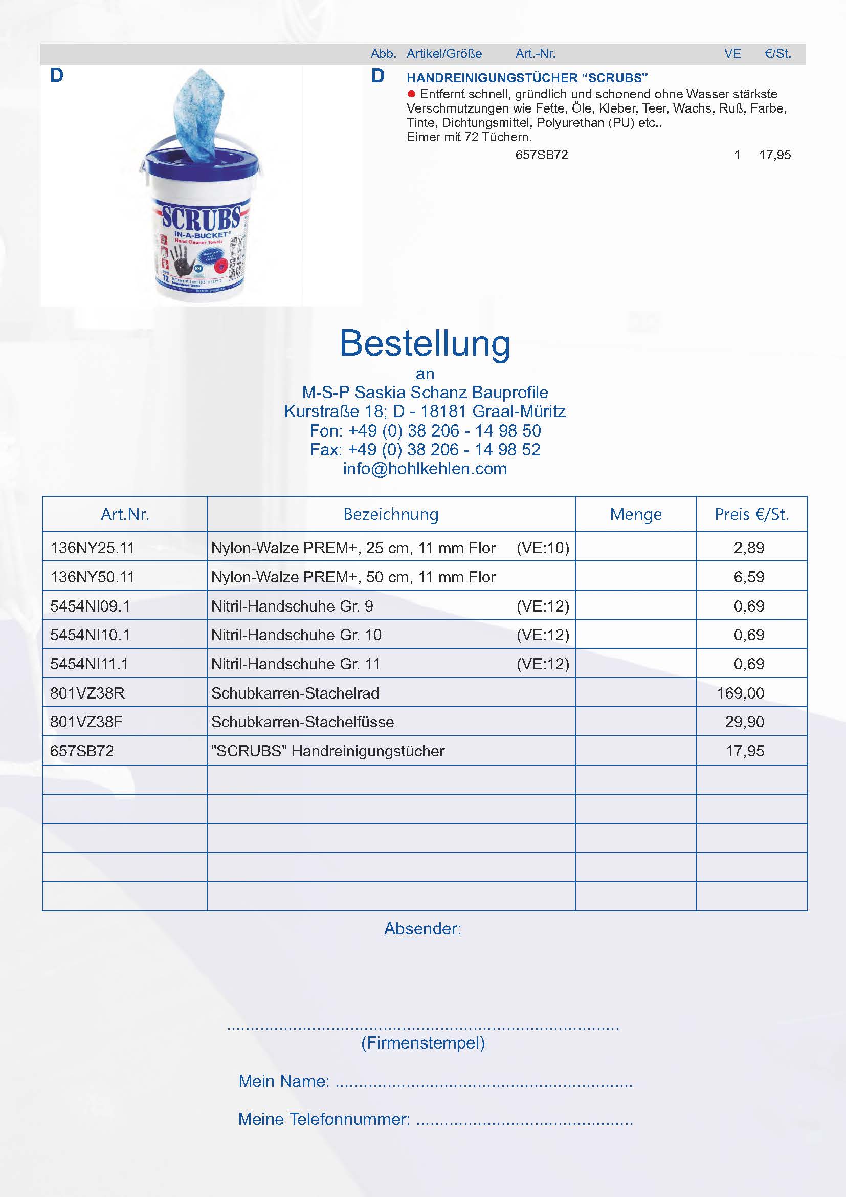 MSP Saskia Schanz Bauprofile, MSP Schanz, Multitool, Intego, Vexcolt, Gummischieber, Nivilli, Bodenbeschichtung, Ernst Schanz, Rolf Menges, Bauchem, Silikal, Bema, Sika, Sto